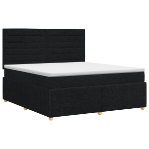 vidaXL Boxspringbed met matras met hoofdeinde Zwart 180 x 200 cm Stof