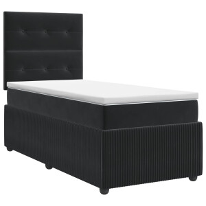 vidaXL Boxspringbed met matras Zwart 90 x 190 cm Fluweel