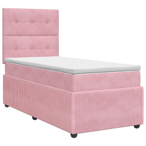 vidaXL Boxspringbed met matras Roze 100 x 200 cm Fluweel