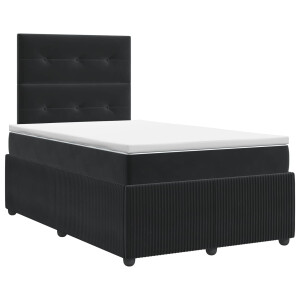 vidaXL Boxspringbed met matras Zwart 120 x 190 cm Fluweel