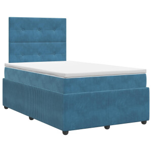 vidaXL Boxspringbed met matras Blauw 120 x 190 cm Fluweel