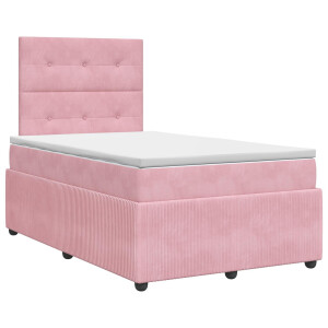 vidaXL Boxspringbed met matras Roze 120 x 200 cm Fluweel