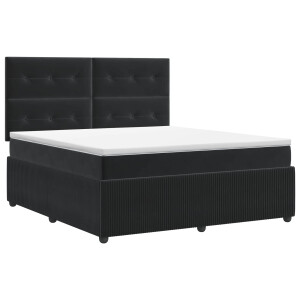 vidaXL Boxspringbed met matras Zwart 140 x 190 cm Fluweel
