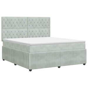 vidaXL Boxspringbed met matras Lichtgrijs 140 x 200 cm Fluweel