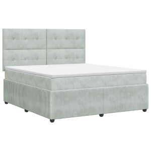 vidaXL Boxspringbed met matras Lichtgrijs 140 x 200 cm Fluweel