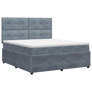 vidaXL Boxspringbed met matras Donkergrijs 140 x 200 cm Fluweel