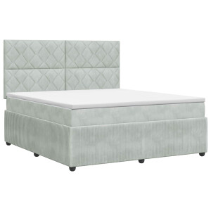 vidaXL Boxspringbed met matras Lichtgrijs 140 x 200 cm Fluweel