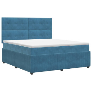 vidaXL Boxspringbed met matras Blauw 180 x 200 cm Fluweel