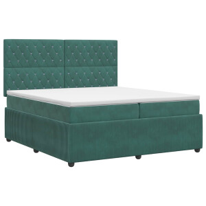 vidaXL Boxspringbed met matras Donkergroen 200 x 200 cm Fluweel