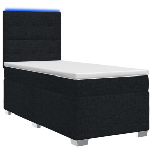 vidaXL Boxspringbed met matras met hoofdeinde Zwart 80 x 200 cm Stof