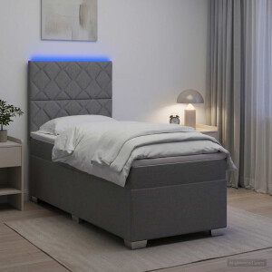 vidaXL Boxspringbed met matras Lichtgrijs 90 x 200 cm Stof