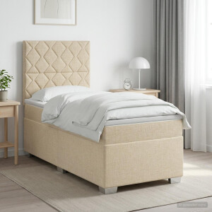 vidaXL Boxspringbed met matras Crèmekleurig 100 x 200 cm Stof