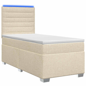 vidaXL Boxspringbed met matras Crèmekleurig 100 x 200 cm Stof