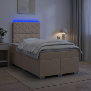 vidaXL Boxspringbed met matras Crèmekleurig 120 x 190 cm Stof