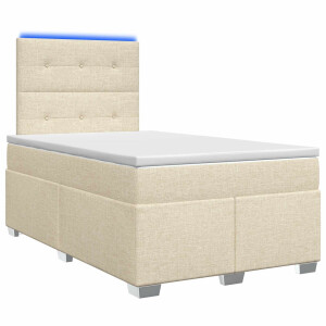 vidaXL Boxspringbed met matras Crèmekleurig 120 x 200 cm Stof