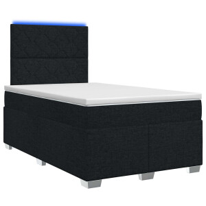 vidaXL Boxspringbed met matras met hoofdeinde Zwart 120 x 200 cm Stof
