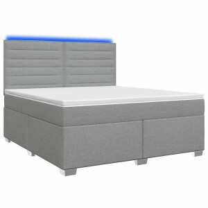 vidaXL Boxspringbed met matras Lichtgrijs 140 x 190 cm Stof