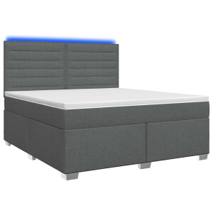 vidaXL Boxspringbed met matras Donkergrijs 140 x 190 cm Stof