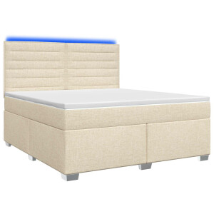 vidaXL Boxspringbed met matras Crèmekleurig 140 x 200 cm Stof