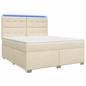 vidaXL Boxspringbed met matras Crèmekleurig 140 x 200 cm Stof