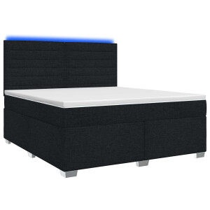 vidaXL Boxspringbed met matras met hoofdeinde Zwart 160 x 200 cm Stof