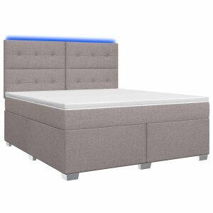 vidaXL Boxspringbed met matras met hoofdeinde Taupe 160 x 200 cm Stof
