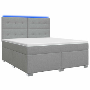 vidaXL Boxspringbed met matras Lichtgrijs 180 x 200 cm Stof