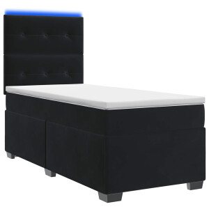 vidaXL Boxspringbed met matras Zwart 100 x 200 cm Fluweel