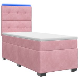 vidaXL Boxspringbed met matras Roze 100 x 200 cm Fluweel