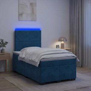 vidaXL Boxspringbed met matras Blauw 120 x 200 cm Fluweel