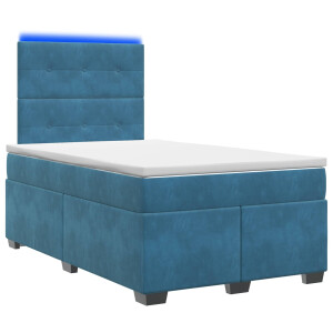vidaXL Boxspringbed met matras Blauw 120 x 190 cm Fluweel