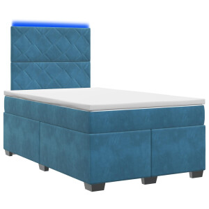 vidaXL Boxspringbed met matras Blauw 120 x 190 cm Fluweel