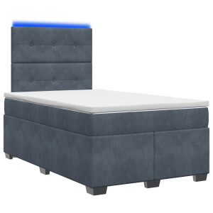 vidaXL Boxspringbed met matras Donkergrijs 120 x 200 cm Fluweel