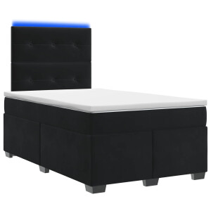 vidaXL Boxspringbed met matras Zwart 120 x 200 cm Fluweel