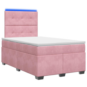 vidaXL Boxspringbed met matras Roze 120 x 200 cm Fluweel