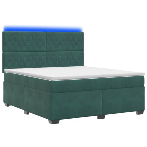 vidaXL Boxspringbed met matras Donkergroen 140 x 190 cm Fluweel
