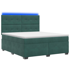 vidaXL Boxspringbed met matras Donkergroen 140 x 190 cm Fluweel