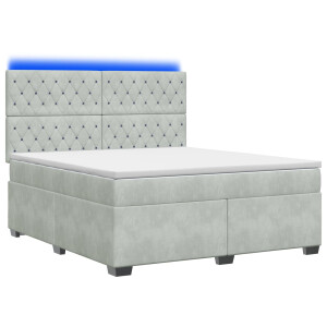 vidaXL Boxspringbed met matras Lichtgrijs 140 x 200 cm Fluweel