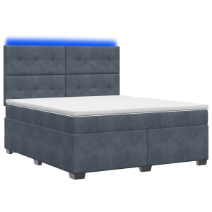 vidaXL Boxspringbed met matras Donkergrijs 140 x 200 cm Fluweel