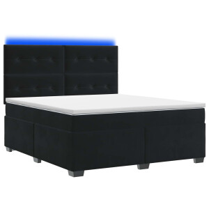 vidaXL Boxspringbed met matras Zwart 140 x 200 cm Fluweel