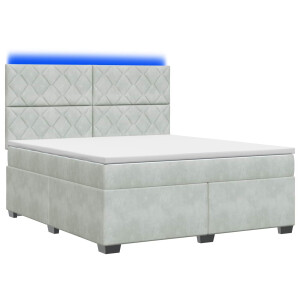 vidaXL Boxspringbed met matras Lichtgrijs 140 x 200 cm Fluweel