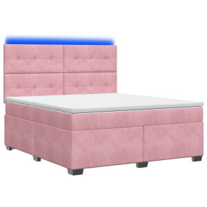 vidaXL Boxspringbed met matras Roze 160 x 200 cm Fluweel