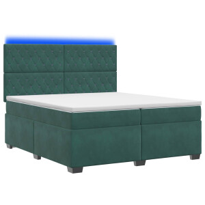 vidaXL Boxspringbed met matras Donkergroen 200 x 200 cm Fluweel