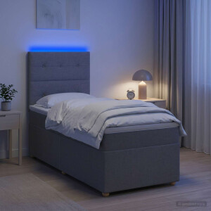 vidaXL Boxspringbed met matras Lichtgrijs 100 x 200 cm Stof
