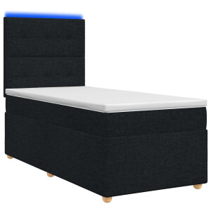 vidaXL Boxspringbed met matras met hoofdeinde Zwart 80 x 200 cm Stof