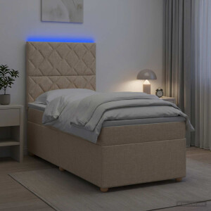 vidaXL Boxspringbed met matras Crèmekleurig 100 x 200 cm Stof