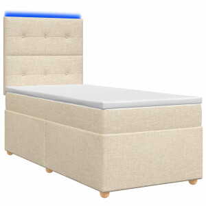 vidaXL Boxspringbed met matras Crèmekleurig 90 x 190 cm Stof