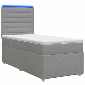 vidaXL Boxspringbed met matras Lichtgrijs 100 x 200 cm Stof