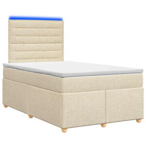 vidaXL Boxspringbed met matras Crèmekleurig 120 x 190 cm Stof
