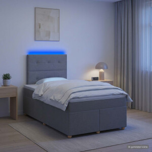vidaXL Boxspringbed met matras Lichtgrijs 120 x 190 cm Stof